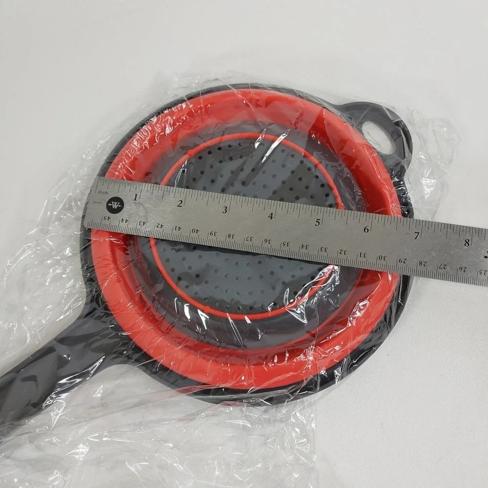 Hand-Held Silicone‎ Collapsible Strainer Colander Flat Storage
